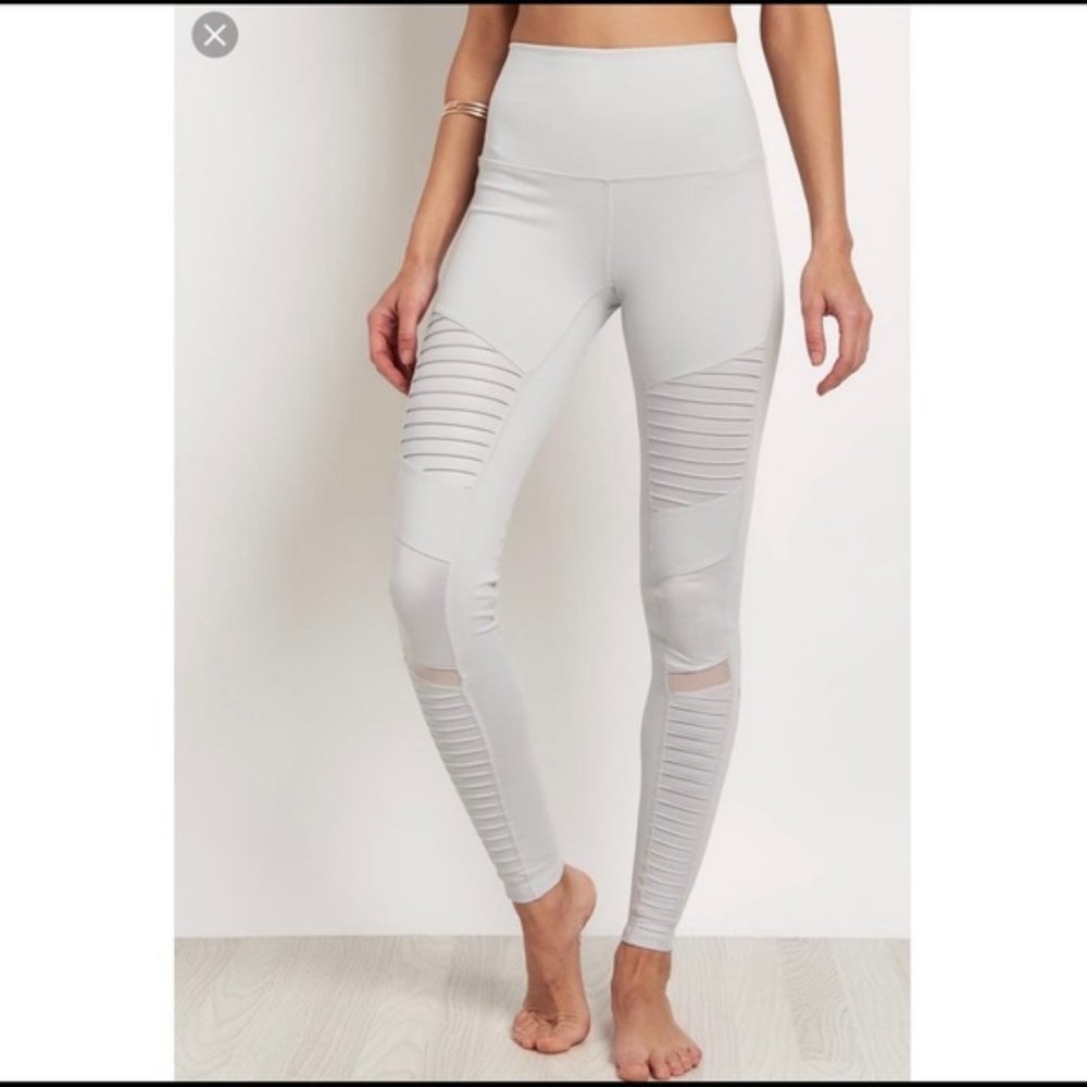 ALO Yoga Moto high-waisted leggings gray